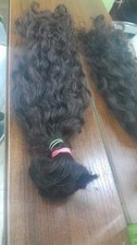 100 natural human hair, never dyed, medium density, medium brown color, approxi