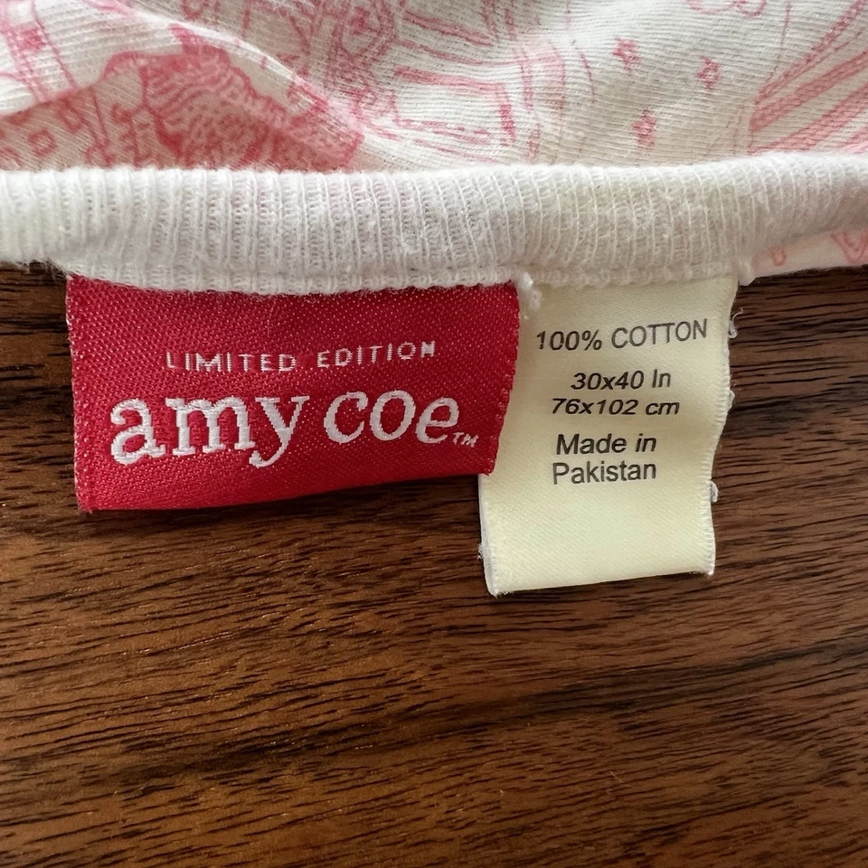 Amy Coe Edición Limitada Rosa Circo Toile Manta Bebé 30x40 100% Algodón Cuna Foto 4 de 4