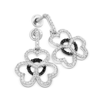 Damen Ohrhänger Diamant Herz 0,49ct 14K Gold