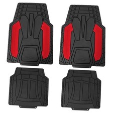 Automotive Floor Mats, Heavy-Duty Rubber Floor Mats for Cars Stripe RED