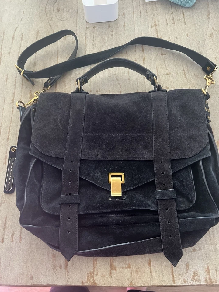 Cartera grande Proenza Schouler PS1 azul marino gamuza muy apreciada Foto 2 de 4