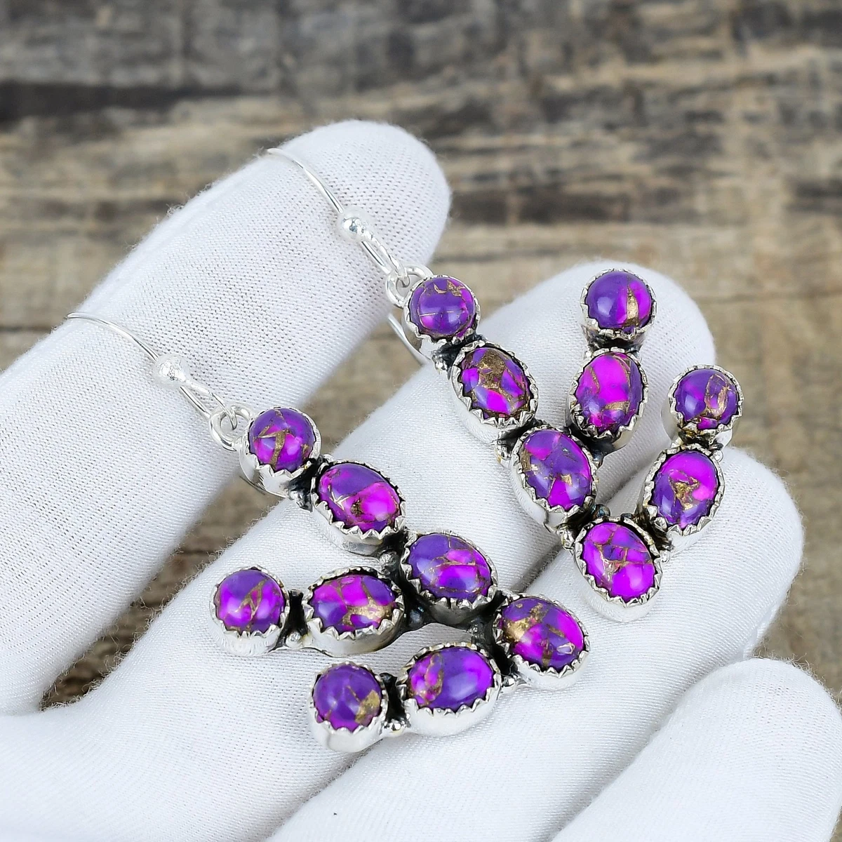 NOVICA Donna -Gem Multi ricostituiti Turchese .925 d'argento ciondola gli orecchini 'risplendere nel verde