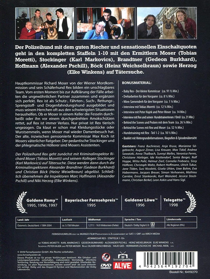 Kommissar Rex - Gesamtedition (Staffeln 1-10) (28 Discs) (DVD) Heinz Weixelbraun - Image 3 of 4