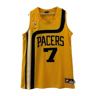 Vtg Nike Jermaine O'Neal Indiana Pacers Jersey NBA Team Sports Gold Yellow L#225