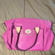 kate spade new york Pink Satchel Top Handle Bag Turn Lock Contrast Trim Women's