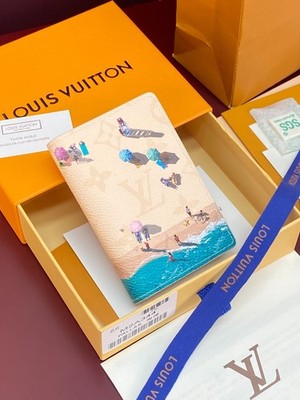 Louis Monogram Beach Scene Passport Holder Travel Wallet Coastal Summer Cover