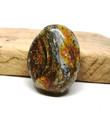 Grande perle ronde polie en vrac en pierre ambre naturelle de la Baltique...