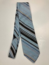 Wemlon Wembley Mens Formal Necktie 55"Lx3.5"W Blue / Brown Neck Tie