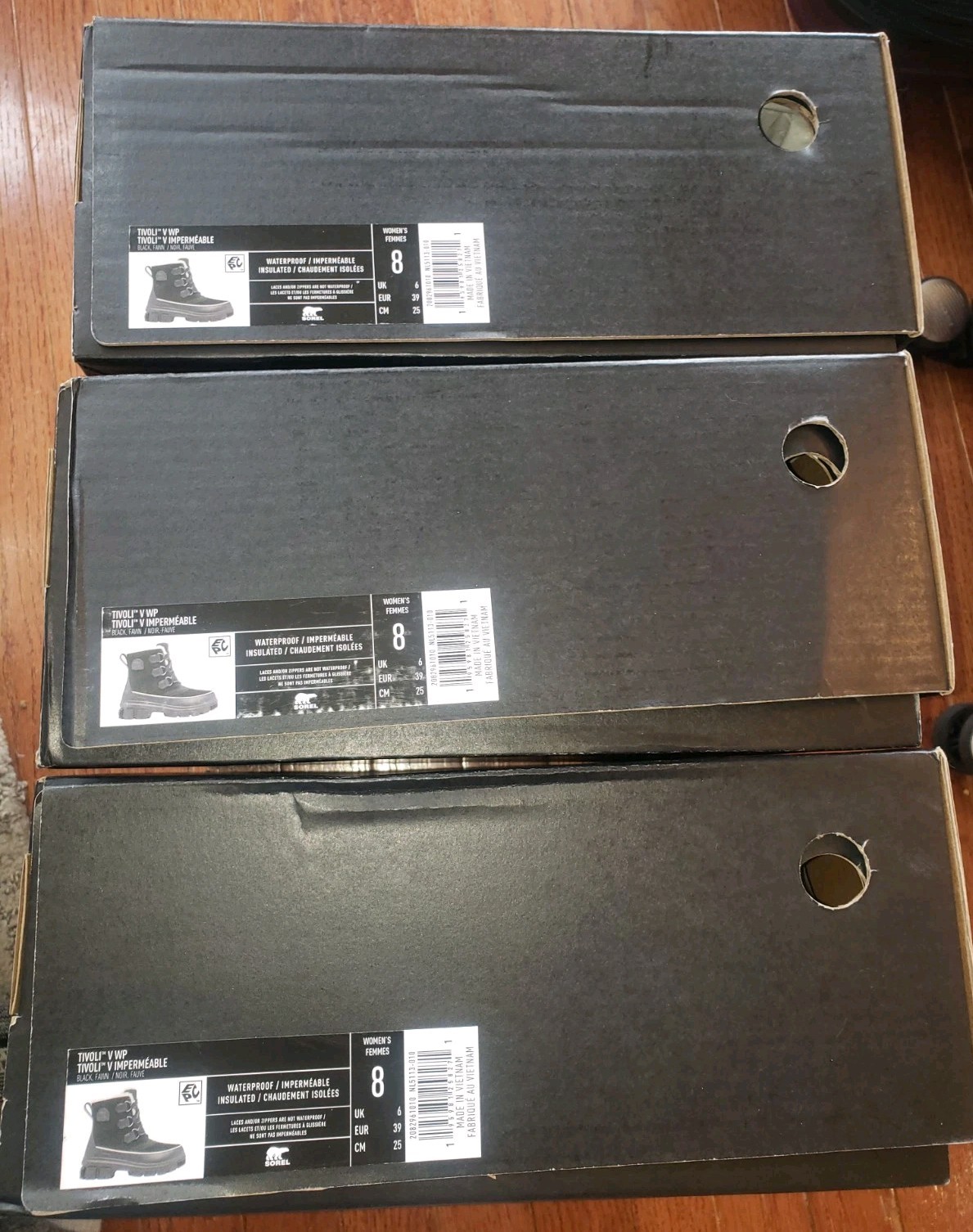 NEW Wmn's SZ 8, Sorel Tivoli V WP Boots Waterproof Insulate NL5113-010 BLACK