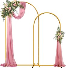 Arch Backdrop Stand Set of 2 7.2ft 6ft Metal Arch Frame W/ Ground Stakes Party