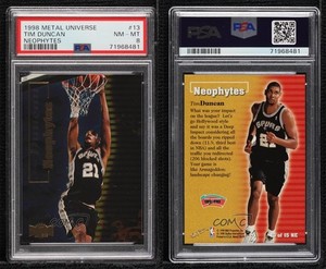 1998-99 Metal Universe Neophytes Tim Duncan #13NE PSA 8 HOF