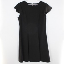 Tommy Hilfiger Sheath Dress Gold Shoulder Zipper Size 10 Black
