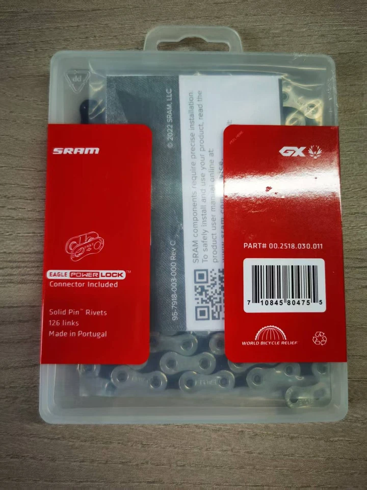 SRAM GX Eagle 12-Speed Chain 126 Links with PowerLock, Silver/Gray, Solid Pin - Image 3 of 3