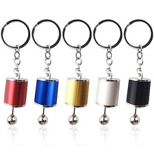 GXXMEI 5PCS Car Shifter Keyring Metal Gear Box Shifter Keychain 6-Speed Manual