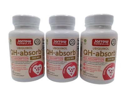 3 Pack NEW SEALED Jarrow Formulas Ubiquinol QH-absorb, 200 Mg-60 Softgels, 07/28
