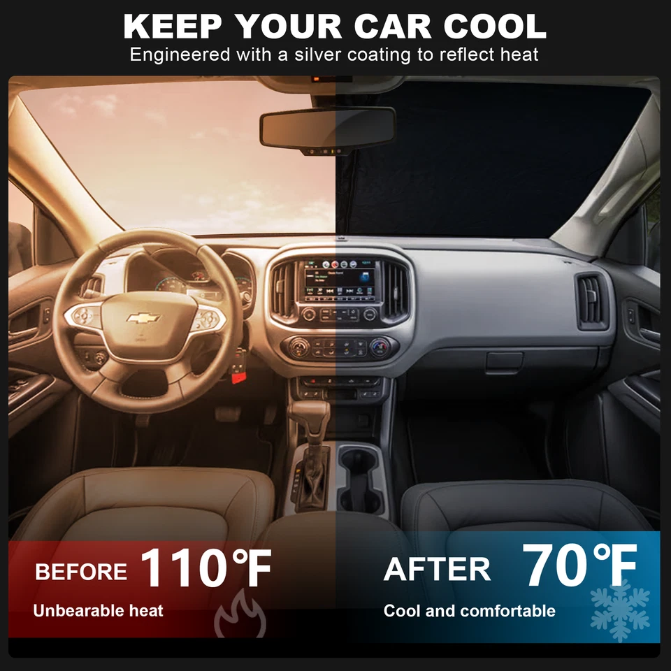 Солнцезащитный козырек на лобовое стекло переднее окно УФ-блок для Chevy Colorado 2015-2022 годов выпуска - Изображение 3 из 4