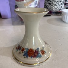 Lenox Bone China Gold Trim Fall Floral Candle Holder Thanksgiving 4" Made In USA