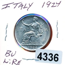 ITALY - 1 LIRE  - 1924 -GEM BU - #4336 - WOW