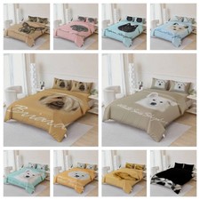 3D Dog Head Letter Background Quilt Cover Duvet Cover Comforter set