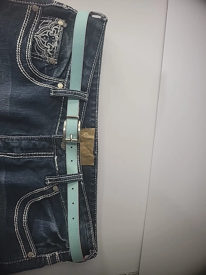 Vintage Belt Reversible Red Blue Women Silver Tone Hardware Accessory Italy - Image 3 of 4