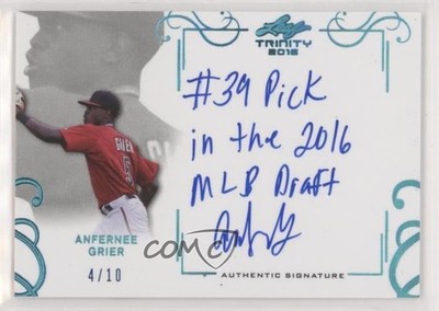 2016 Leaf Trinity Signatures Blue Spectrum 4/10 Anfernee Grier #A-AG1 Auto fm0
