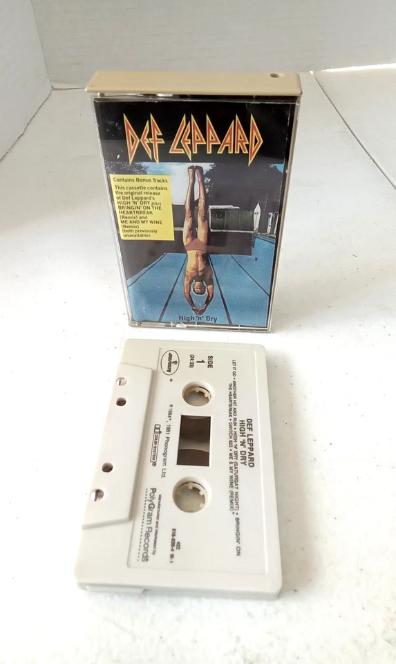 Def Leppard High 'N' Dry Cassette Tape Vintage 1984 PolyGram Records VG+ - Image 4 of 4