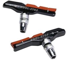 Kool Stop Bicycle V-Type Holder with Brake Pads Dual Compound , Salmon/Black