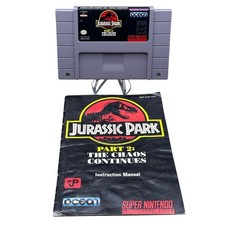 Jurassic Park Part 2 The Chaos Continues SNES Game Manual Tested Working