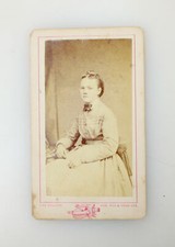 Young Girl Does Not Look Happy To Be Photographed CDV Antique Photo
