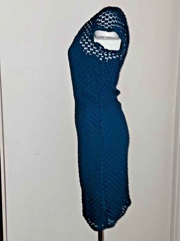 Vestido de ganchillo Tracy Reese para mujer talla M verde azulado con tirantes Foto 3 de 4