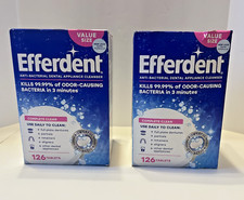Lot of 2 Efferdent Anti-Bacterial Dental Appliance Cleanser 126 Tablets Per Box