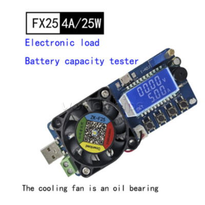 25W 35W LED USB Electronic Battery Load Power Detector Resistor Capacity Tester