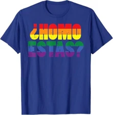 Homo Estas Spanish Mexican Funny Gay Pride Ally LGBTQ Month T-Shirt