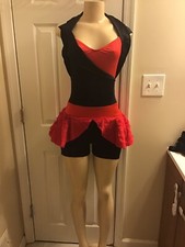 Kelle Dance costume black and red . Size: Medium Child.