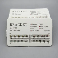 10 Packs Dental Orthodontic Metal Bracket Standard Roth 022 Slot 3 4 5 Hooks