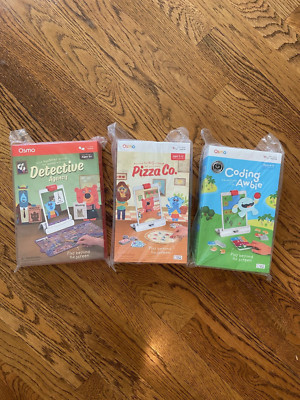 NEW Osmo Bundle LOT for iPad: Includes Detective, Pizza Co., Coding Awbie NIB