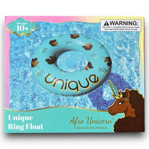 Afro Unicorn - Galleggiante ad Anello Unico - Galleggiante per Piscina 39" Gonfiabile - Ragazze - Foto 2 di 8