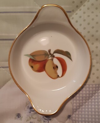 RAR Porzellan Schale Evesham - Royal Worcester Schmuckschale Tablett Doppelgriff