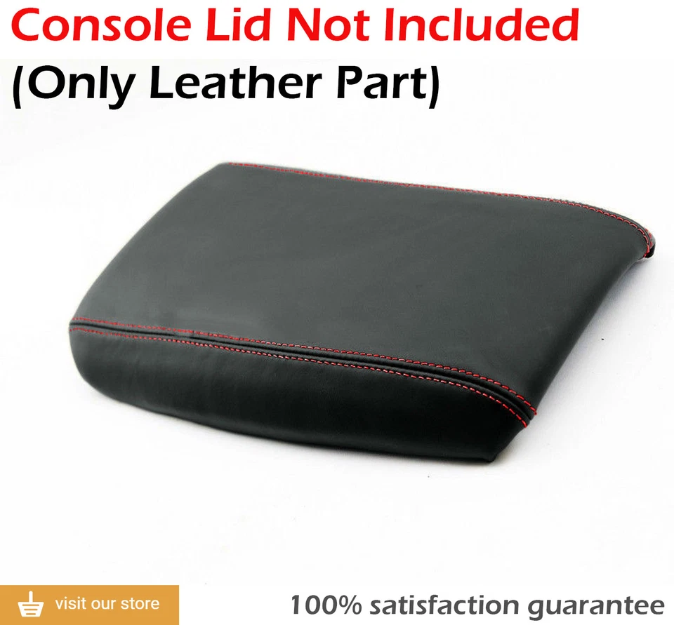 Reposabrazos de consola central cubierta de cuero sintético para Corvette C5 97-04 puntada roja Foto 2 de 4