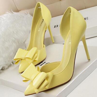 Women's Pointed Toe Sweet Bow Stilettos High Heeled Wedding Party Pumps Shoes