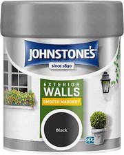 Johnstone Außenwand glatt Mauerwerksfarbe schwarz 225ml Tester Topf wetterfest