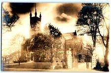 C. 1915 Smith College Hall Front Gate Clock Northampton Real Photo RPPC P121