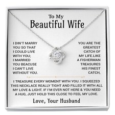 To My Beautiful Wife Necklace, Christmas Gifts For Women, Anniversary Gift