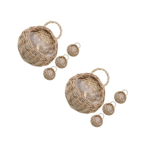 Set of 2 Hängekorb Aus Rattan Wandkörbe Hängekörbe Zum Organisieren - Bild 11 von 12