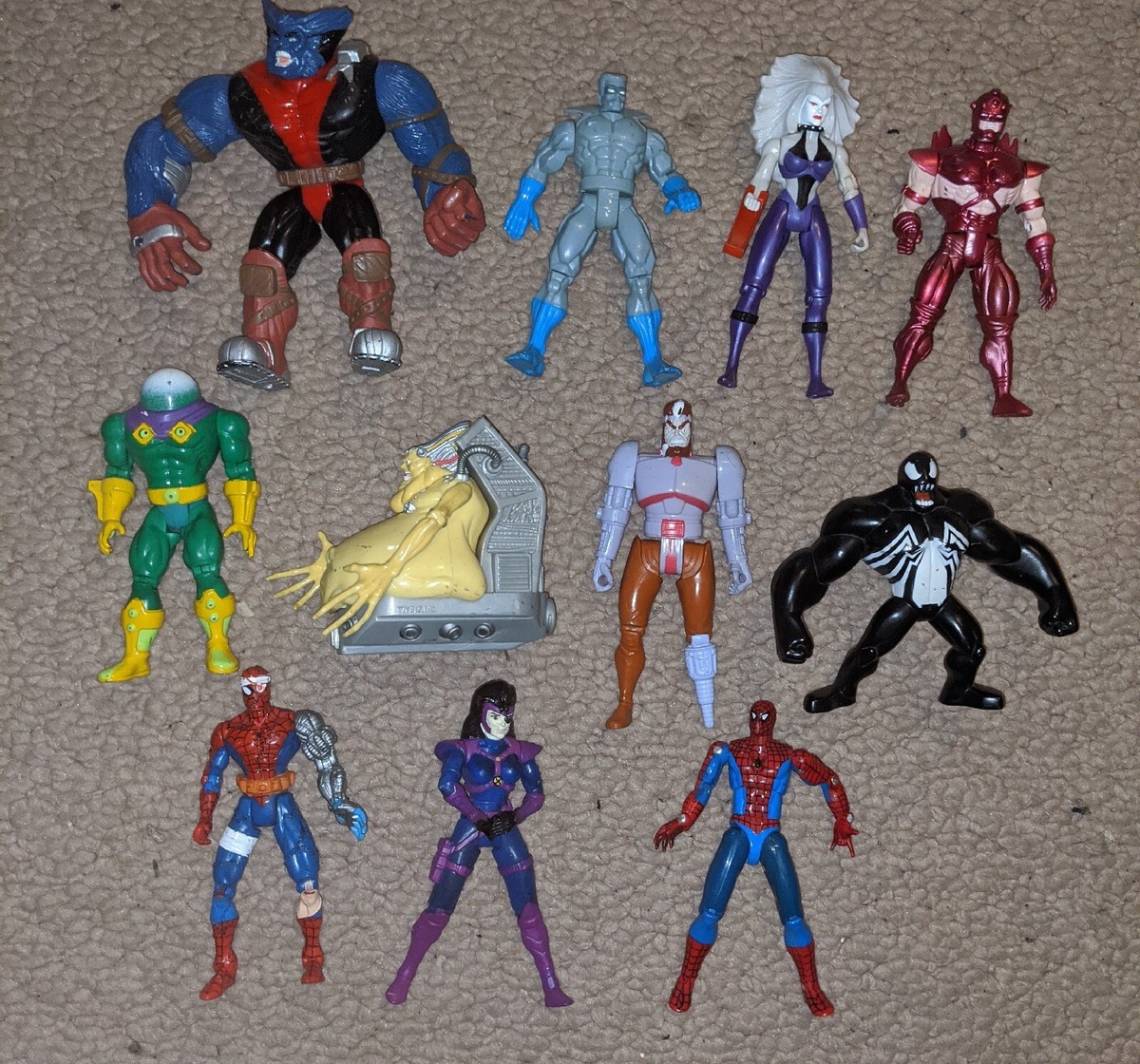 トイビズ　マーベル　フィギュア　セット 1990's Toybiz Marvel X-Men & Beast & Spiderman Action Figure Lot