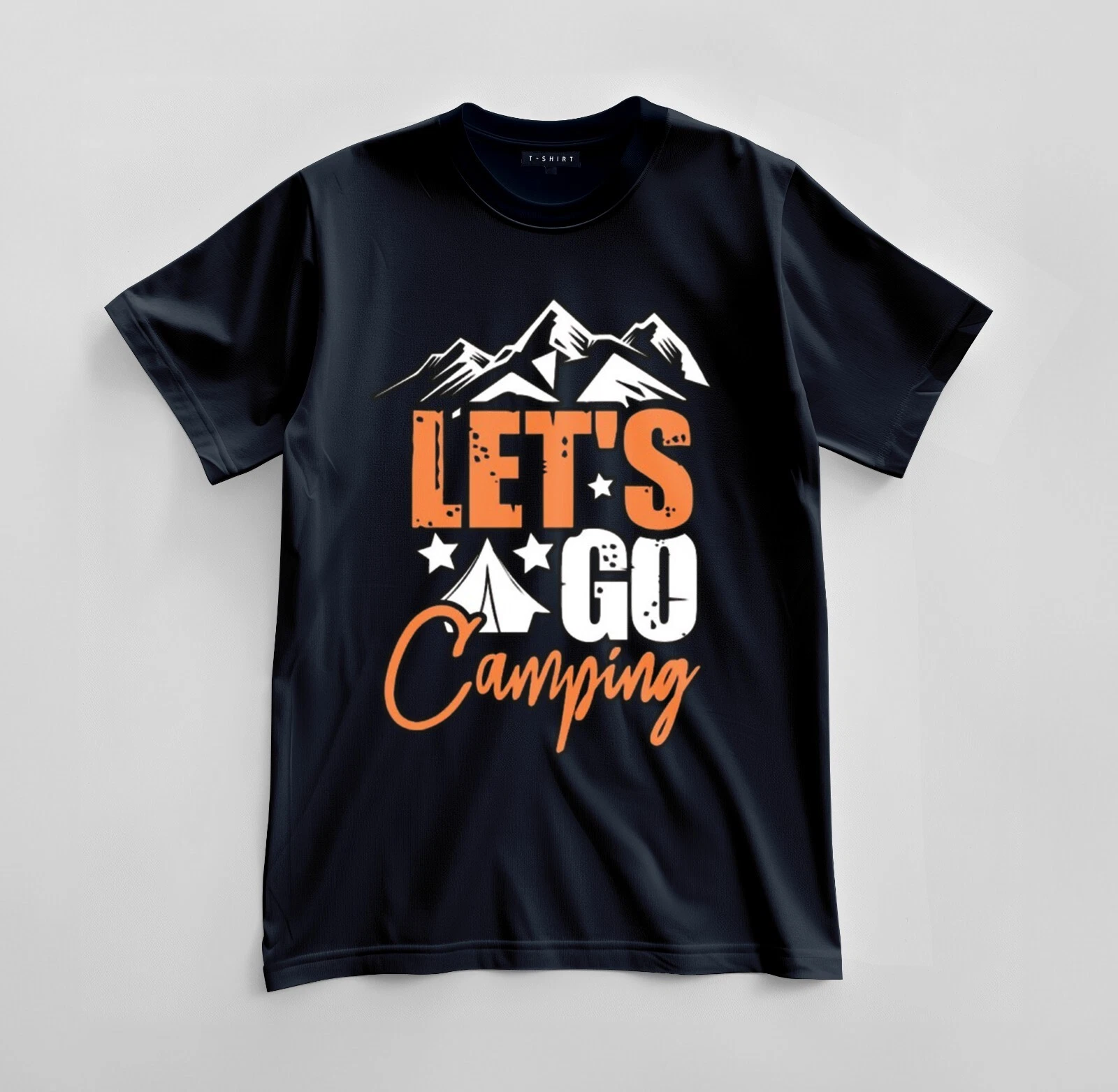 Custom Let’s Go Camping Graphic T-shirt Design Unisex Jersey Short Sleeve Tee