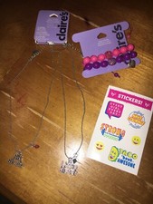 Claire  s Jewelry Big Little Bff Sisters Bracelet Necklace Justice Stickers Lot