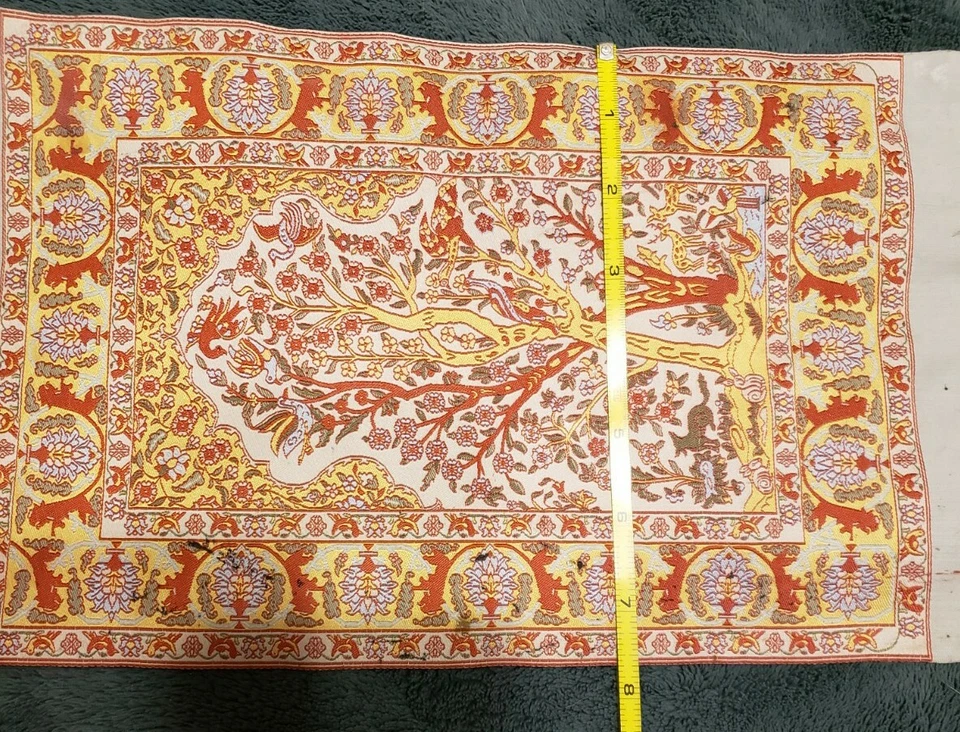 Tapestry Wall Hanging. Handmade. Gorgeous Colors. Trees. Silk Woven. 13" x 8" - Image 4 of 4