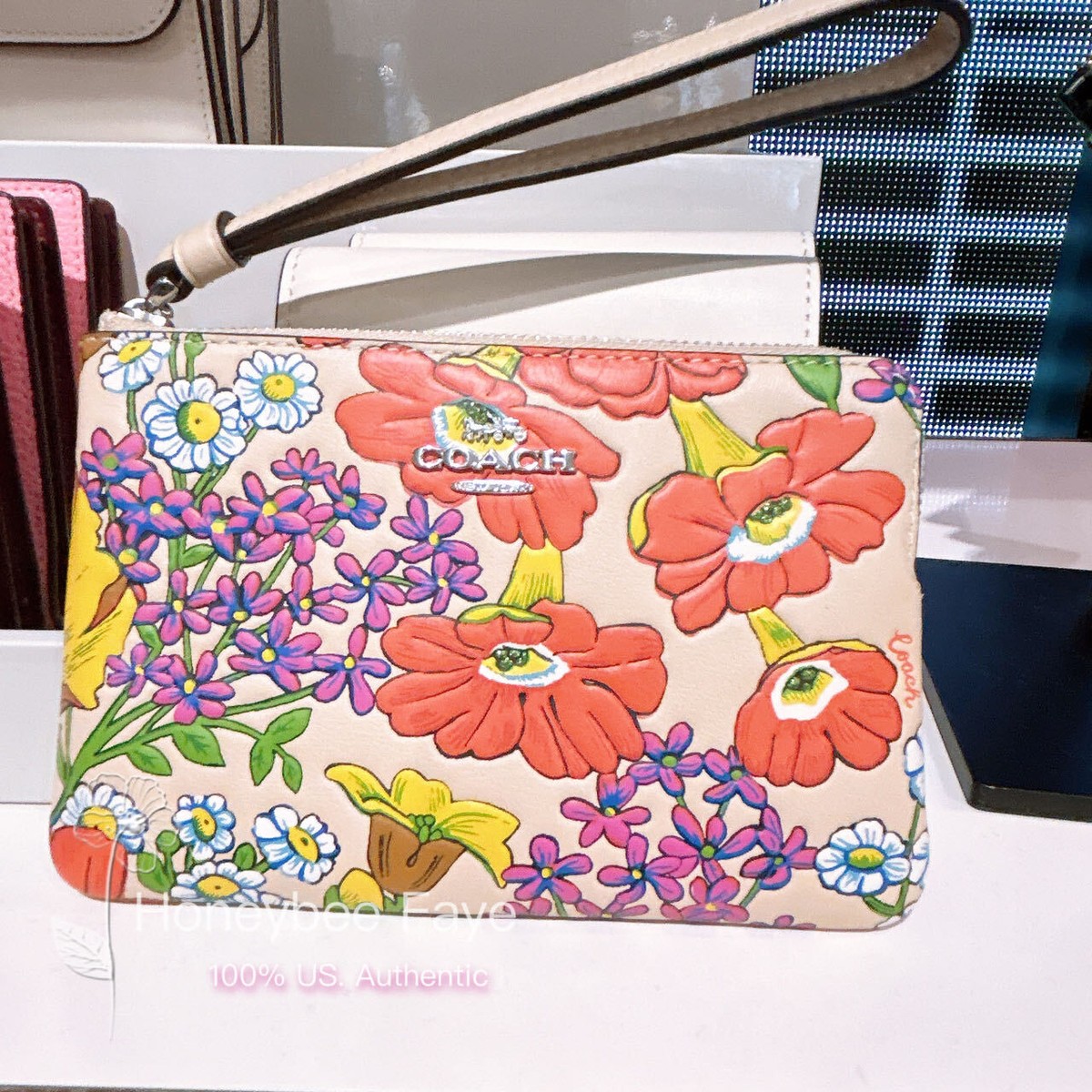 NWT Coach Corner Zip Wristlet With Floral Print CR946 | eBay