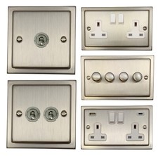 G&H Trimline Matt Chrome Satin Nickel TSNW Light Switches, Plug Sockets, Dimmers